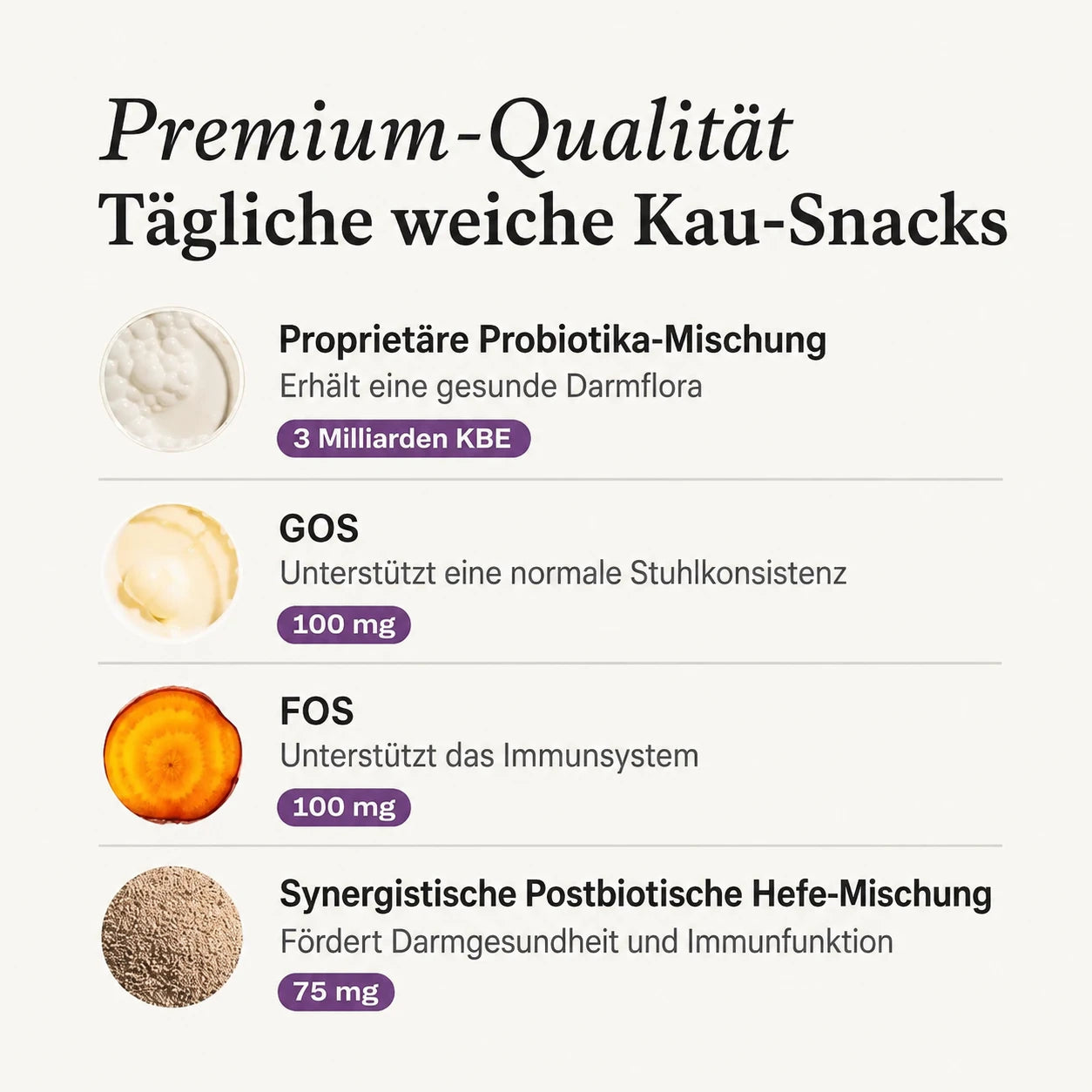 Probiotische Kau-Snacks für Hunde